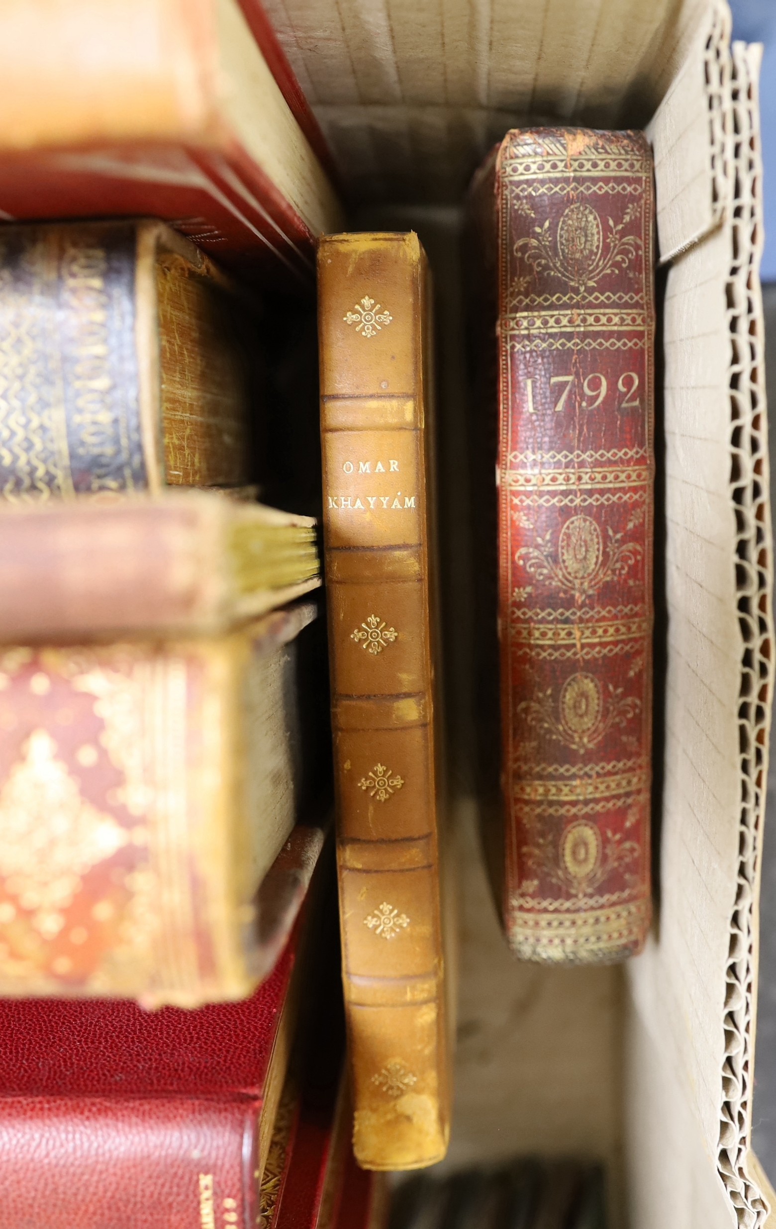 Leather and Clothbound Books - an interesting miscellany, includes: Angelo, Henry - Reminiscences of Henry Angelo, with memoirs of his late father and friends ... 2 vols.